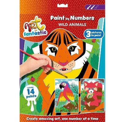 Art Fantastic Paint-by-Numbers 3-in-1 Kit: Wild Animals - 