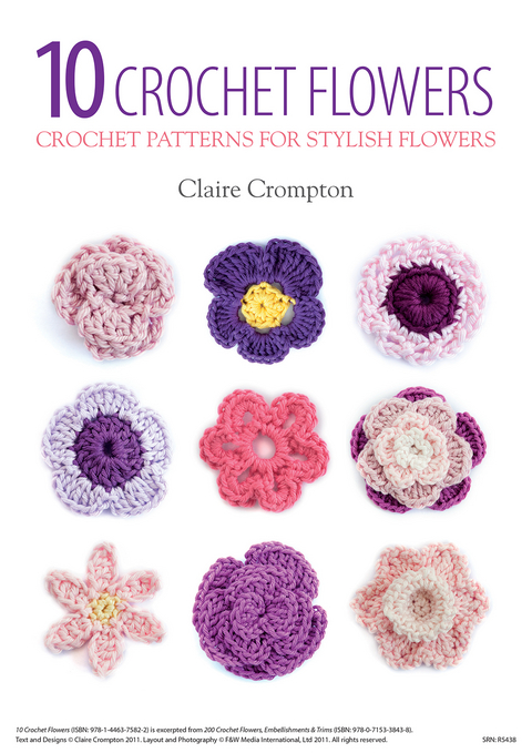 10 Crochet Flowers -  Claire Crompton