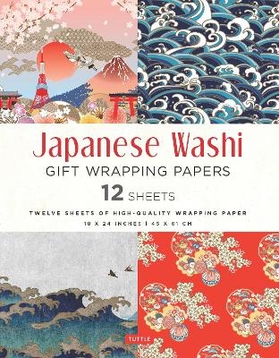 Japanese Washi Gift Wrapping Papers - 12 Sheets - 