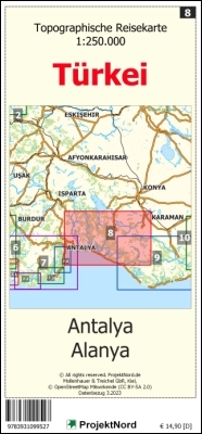 Antalya - Alanya - Topographische Reisekarte 1:250.000 Türkei (Blatt 8) - Jens Uwe Mollenhauer