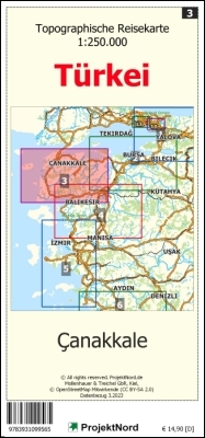 Canakkale - Topographische Reisekarte 1:250.000 Türkei (Blatt 3) - Jens Uwe Mollenhauer