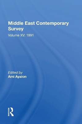 Middle East Contemporary Survey, Volume Xv: 1991 - Ami Ayalon