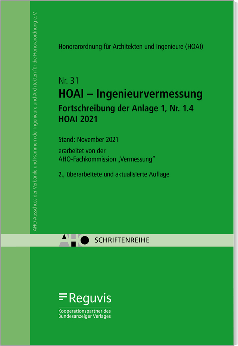 HOAI - Ingenieurvermessung - Fortschreibung der Anlage 1, Nr. 1.4 HOAI 2021 Onlineversion