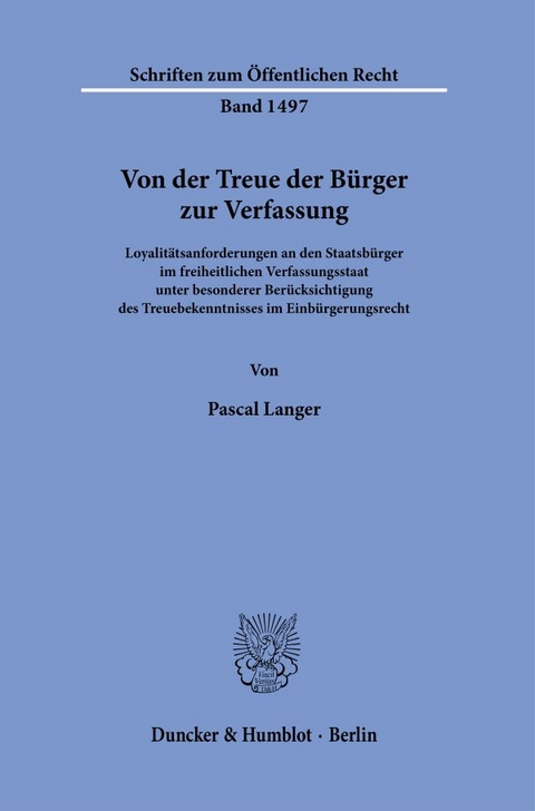 Von der Treue der Bürger zur Verfassung. - Pascal Langer