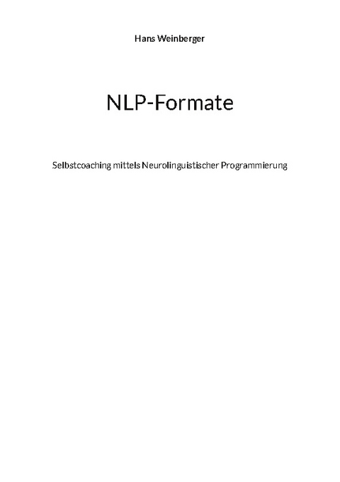 NLP-Formate - Hans Weinberger