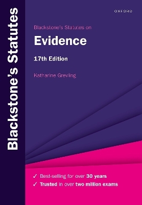 Blackstone's Statutes on Evidence - Katharine Grevling