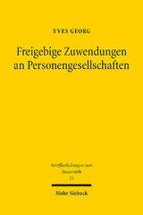 Freigebige Zuwendungen an Personengesellschaften - Yves Georg