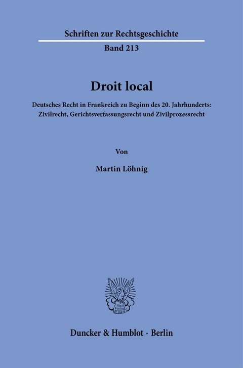 Droit local. - Martin Löhnig