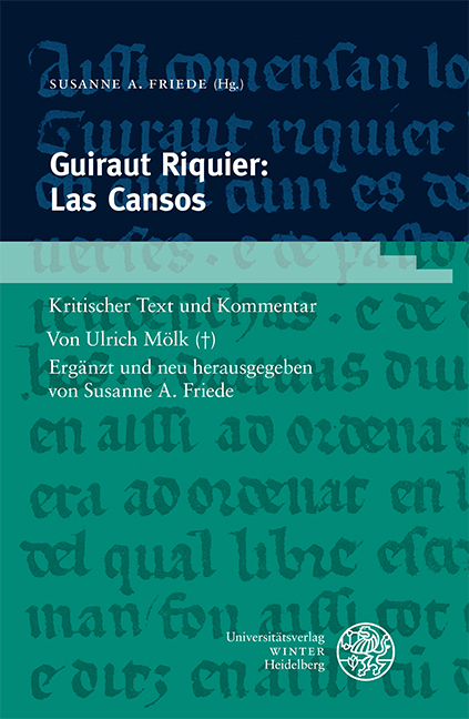 Guiraut Riquier: Las Cansos - Ulrich Mölk