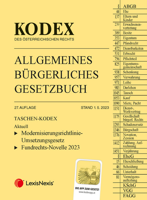 Taschen-Kodex ABGB 2023 - inkl. App - 