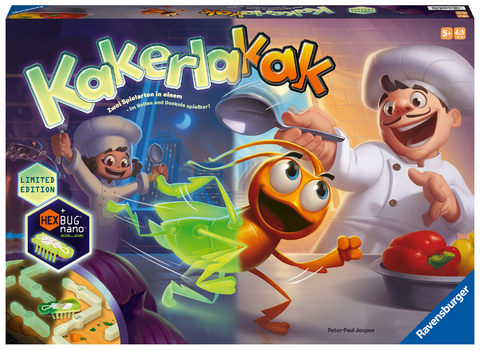 Ravensburger 20970 - Kakerlakak Glow in the dark - Aktionsspiel mit elektronischer Kakerlake für Groß und Klein, Familienspiel für 2-4 Spieler, geeignet ab 5 Jahren - Peter-Paul Joopen