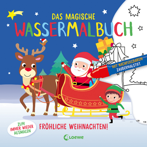 Das magische Wassermalbuch - Fröhliche Weihnachten!