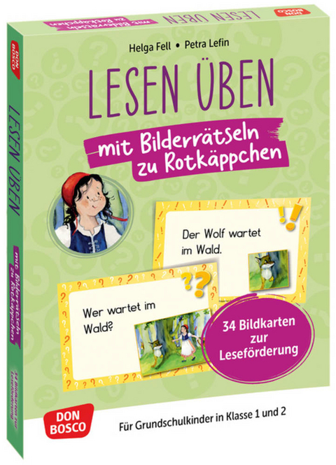 Lesen üben mit Bilderrätseln zu Rotkäppchen - Helga Fell