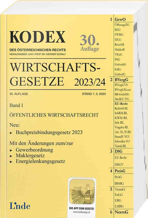 KODEX Wirtschaftsgesetze Band I 2023/24 - Georg Konetzky