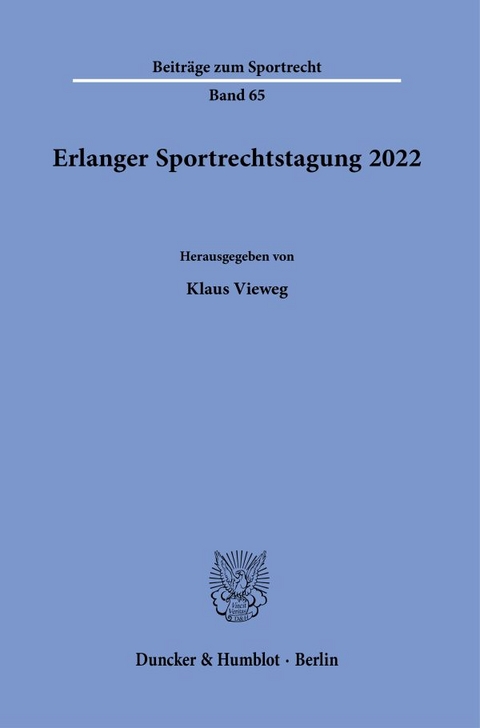 Erlanger Sportrechtstagung 2022. - 