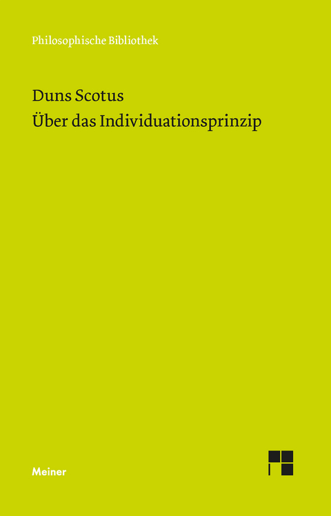 Über das Individuationsprinzip - Johannes Duns Scotus