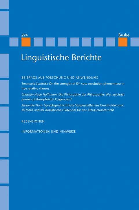 Linguistische Berichte Heft 274 - 