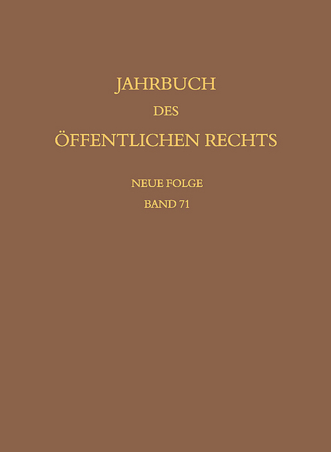 Jahrbuch des öffentlichen Rechts der Gegenwart. Neue Folge - 