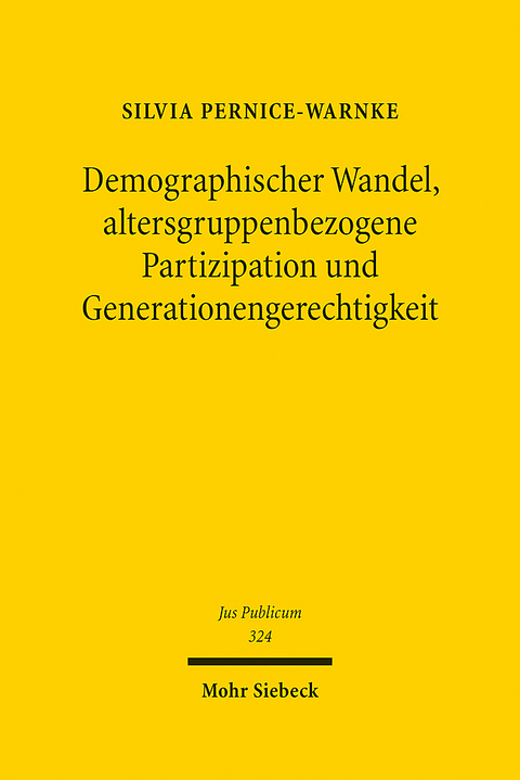 Demographischer Wandel, altersgruppenbezogene Partizipation und Generationengerechtigkeit - Silvia Pernice-Warnke