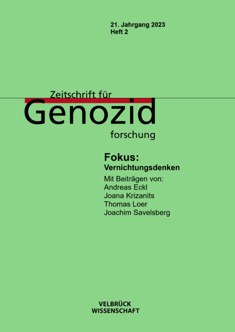 Zeitschrift für Genozidforschung 21. Jahrgang 2023, Heft 2 - 