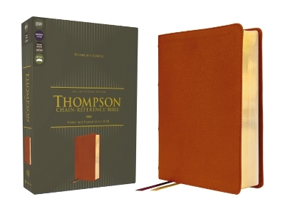 ESV, Thompson Chain-Reference Bible, Genuine Leather, Calfskin, Tan, Red Letter