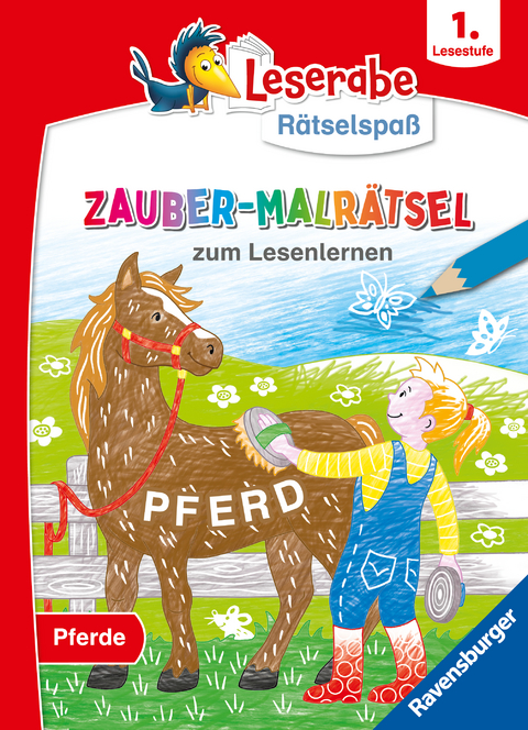 Ravensburger Leserabe Zauber-Malrätsel zum Lesenlernen: Pferde (1. Lesestufe), Zauberpapier-Malbuch, Rätsel, Lesen lernen Vorschule, Rätselbuch ab 6 Jahre - Martine Richter