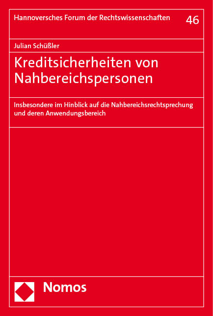 Kreditsicherheiten von Nahbereichspersonen - Julian Schüßler