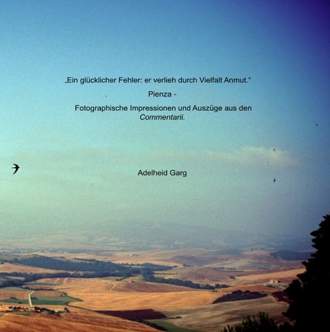 "Ein glücklicher Fehler: er verlieh durch Vielfalt Anmut." Pienza - Fotographische Impressionen und Auszüge aus den "Commentarii" - Adelheid Dr. Garg