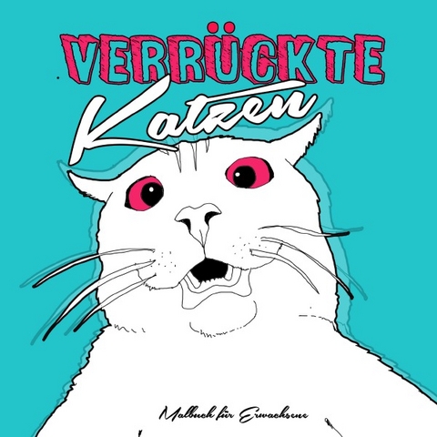 Verrückte Katzen Malbuch für Erwachsene - Musterstück Grafik