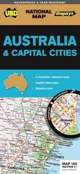 Australia & Cities Map 180 11th ed (waterproof) - UBD Gregory's