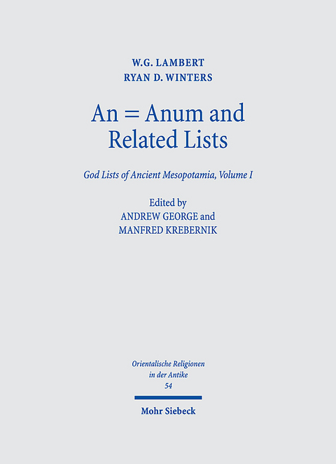 An = Anum and Related Lists - W.G. Lambert, Ryan D. Winters