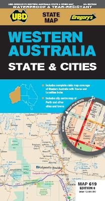 Western Australia State & Cities Map 619 8th ed (waterproof) -  UBD Gregory's