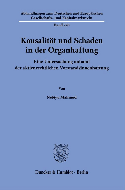 Kausalität und Schaden in der Organhaftung. - Nebiyu Mahmud