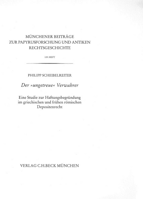 Der 'ungetreue' Verwahrer - Philipp Scheibelreiter