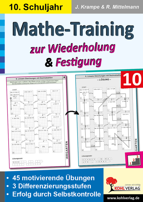 Mathe-Training Klasse 10 - Jörg Krampe, Rolf Mittelmann