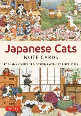 Japanese Cats - 12 Blank Note Cards - Setsu Broderick