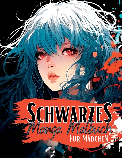 Schwarzes Manga Malbuch für Mädchen. - Lucy´s Manga Malbücher