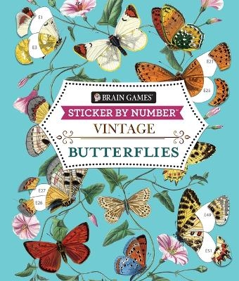 Brain Games - Sticker by Number - Vintage: Butterflies -  Publications International Ltd,  Brain Games,  New Seasons