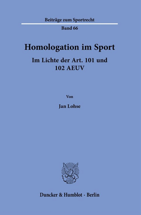 Homologation im Sport. - Jan Lohse