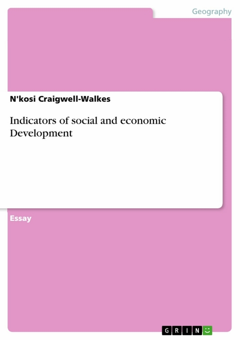 Indicators of social and economic Development - n'kosi craigwell-walkes