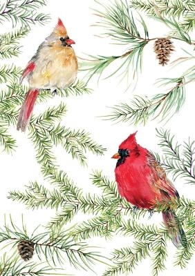 Cardinals in Evergreen Small Boxed Holiday Cards (20 Cards, 21 Self-Sealing Envelopes) - 