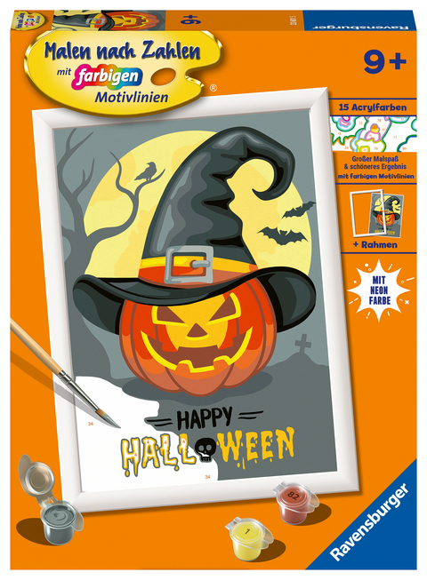 Ravensburger CreArt 23601 - Happy Halloween - Malen nach Zahlen Halloween für Kinder ab 9 Jahre