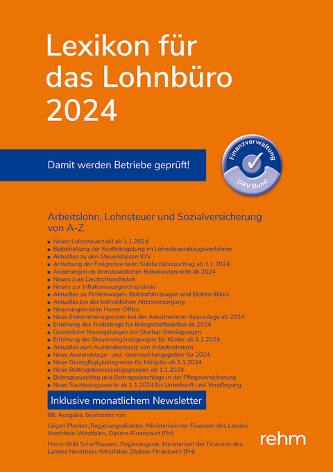 Lexikon für das Lohnbüro 2024 - Wolfgang Schönfeld, Jürgen Plenker, Heinz-Willi Schaffhausen