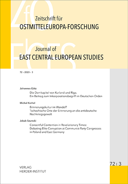 Zeitschrift für Ostmitteleuropa-Forschung (ZfO) 72/3 / Journal of East Central European Studies (JECES) 72/3 - 