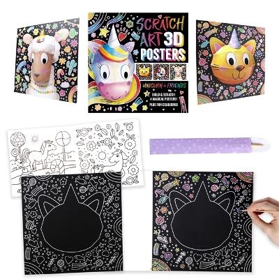 Scratch Art 3D Posters: Unicorn & Friends -  Igloo Books