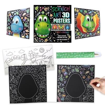 Scratch Art 3D Posters: T-Rex & Friends -  Igloo Books