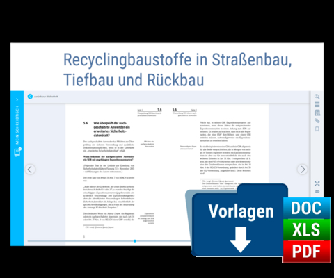 Recyclingbaustoffe in Straßenbau, Tiefbau und Rückbau