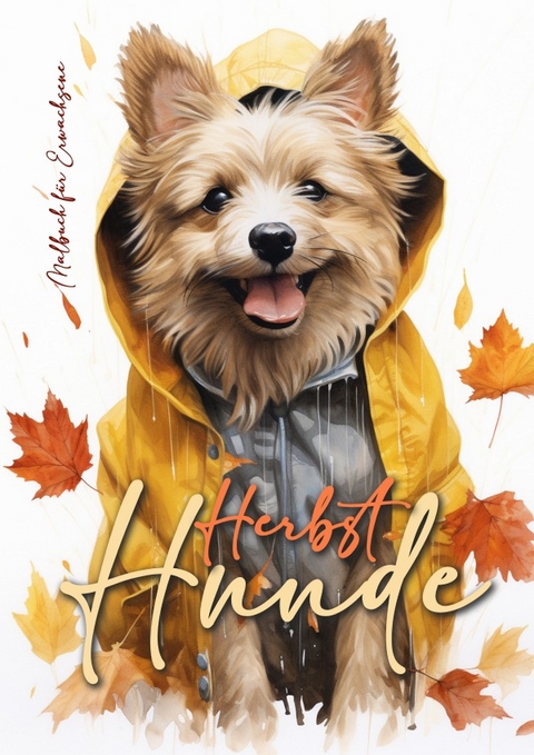 Herbst Hunde Malbuch für Erwachsene - Monsoon Publishing, Musterstück Grafik