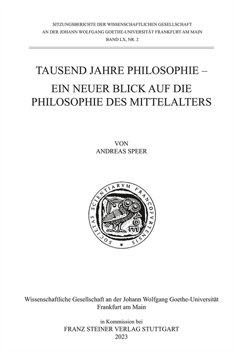 Tausend Jahre Philosophie - Andreas Speer