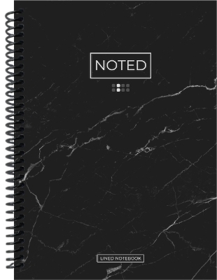 Noted: Lined A5 Notebook - Black Marble - Dee Simon,  Journals etc.